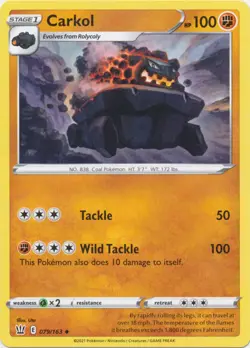 Carkol 079/163 Uncommon Battle Styles Pokemon TCG - Image 1
