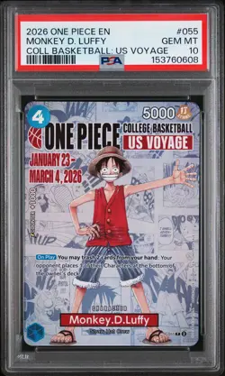 2026 ONE PIECE PROMO COLLEGE BASKETBALL: US VOYAGE MONKEY D. LUFFY PSA 10 - Image 1