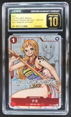 2022 ONE PIECE JP NAMI RARE MANGA ALT ART OP01-016 CGC 10 PRISTINE B RC7 - Image 1