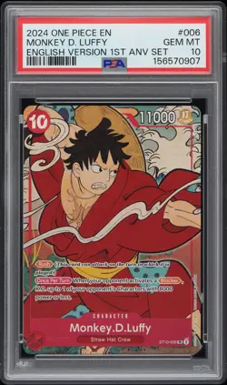 2024 ONE PIECE ENGLISH VERSION 1ST ANNIVERSARY SET #006 MONKEY D. LUFFY PSA 10 - Image 1
