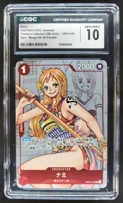 2022 ONE PIECE JP NAMI RARE MANGA ALT ART OP01-016 CGC 10 B RC7 - Image 1