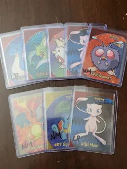 LP/NM! TOPPS Pokemon Series 3 Complete Clear Card Set PC6-PC10 + Zard Squirt Mew - Image 1