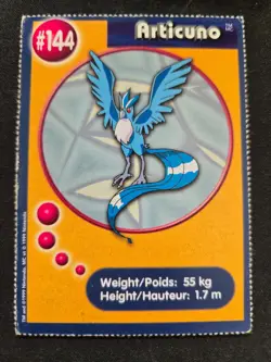Articuno 144 Pokemon Burger King PokeTrivia Trading Card - Image 1