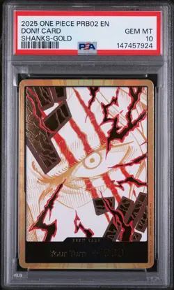 2025 ONE PIECE PRB02-PREMIUM BOOSTER SHANKS-GOLD DON!! CARD PSA 10 - Image 1