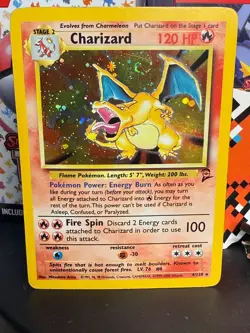 Pokemon TCG Charizard Base Set 2 Holo swirl Vintage Card 4/130 mp/hp - Image 1