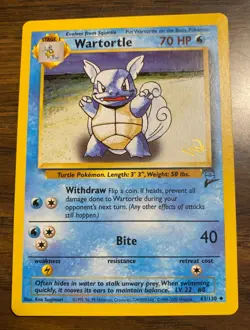 Pokemon Wartortle [Gold W Stamped] 063/130 Promo Card - Image 2