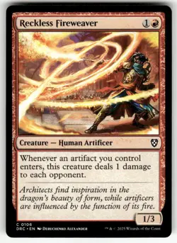 RECKLESS FIREWEAVER #106 MTG COMMANDER: AETHERDRIFT COMMON - Image 1