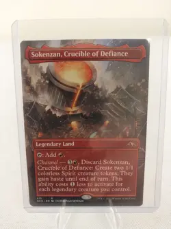 MTG Sokenzan Crucible of Defiance (borderless) Kamigawa Neon Dynasty NM - Image 1