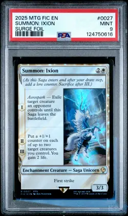 2025 MTG FINAL FANTASY COMMANDER SURGE FOIL #0027 SUMMON: IXION PSA 9 - Image 1
