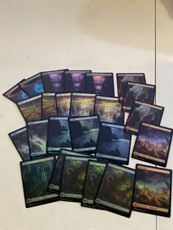 mtg 25 foil full art lands, March of the Machines, 5 of each color, unplayed - Image 1