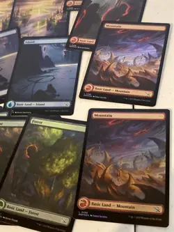 mtg 25 foil full art lands, March of the Machines, 5 of each color, unplayed - Image 3