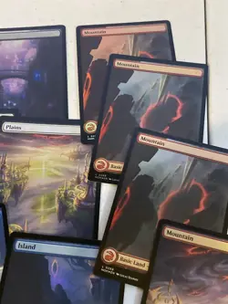 mtg 25 foil full art lands, March of the Machines, 5 of each color, unplayed - Image 4