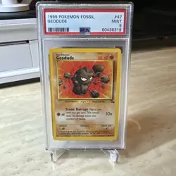 1999 Pokemon Fossil #47 Geodude PSA 9 - Image 1