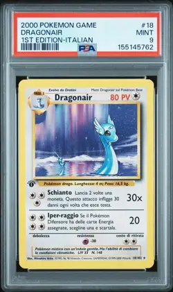 2000 POKEMON GAME 1ST EDITION-ITALIAN #18 DRAGONAIR PSA 9 - Image 1