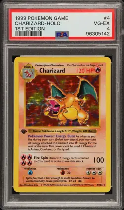 Pokemon Charizard 1st Edition Shadowless Holo Base Set 4/102 PSA 4 GRAIL - Image 1