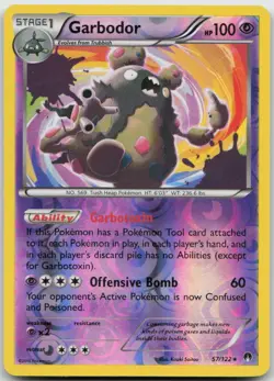 Garbodor 57/122 Holo Rare BREAKpoint Pokemon TCG Reverse Holo NM - Image 1