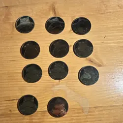 Nintendo Pokemon TCG Snorlax Embossed Black Metal Flip Coins Lot 11 1in - Image 1