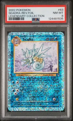 2002 Pokemon Legendary Collect. Reverse Holo Foil Seadra #63 PSA 8 - Image 1