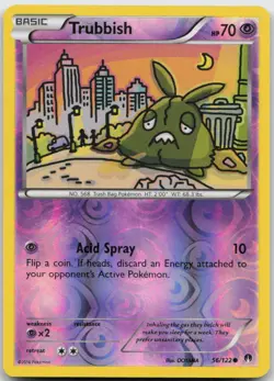 Trubbish 56/122 Common BREAKpoint Pokemon TCG Reverse Holo NM - Image 1