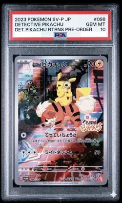 PSA 10 Detective Pikachu #098 SV-P Pre-Order Promo Pokemon Japanese US NEW CERT - Image 1
