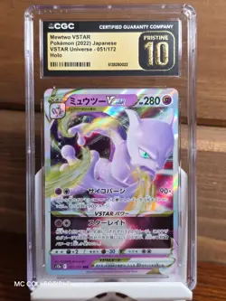 Pokemon TCG Mewtwo VSTAR 051/172 VSTAR Universe Holo CGC Pristine 10 JP 2022 - Image 1
