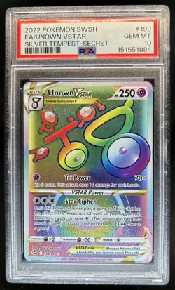 2022 Pokemon SWSH Silver Tempest Unown VST #199/195 PSA 10 GEM MINT - Image 1