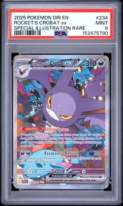ROCKET'S CROBAT ex 234/182 SIR 2025 Pokemon Destined Rivals PSA 9 Mint - Image 1