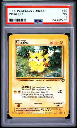 1999 POKEMON JUNGLE #60 PIKACHU PSA 7 - Image 1