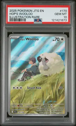 2025 POKEMON JTG EN-JOURNEY TOGETHER ILLUSTRATION RARE #170 HOP'S WOOLOO PSA 10 - Image 1