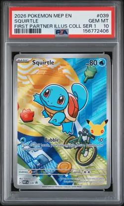 2026 POKEMON FIRST PARTNER ILLUSTRATION COLLECTION SERIES 1 SQUIRTLE PSA 10 - Image 1