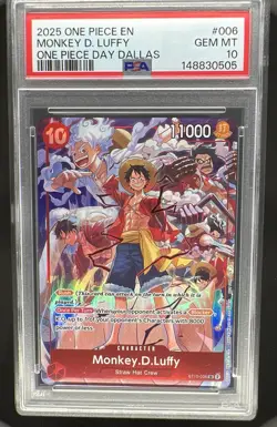 2025 One Piece Day Dallas Monkey D Luffy #ST10-006 PSA 10 GEM MINT - Image 1