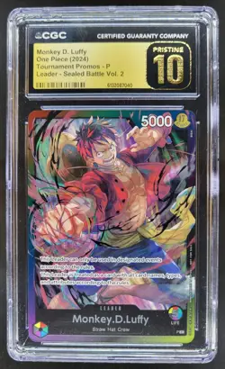 2024 ONE PIECE MONKEY D. LUFFY LEADER PROMO CGC 10 PRISTINE B RC7 - Image 1