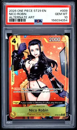 2026 ONE PIECE STARTER DECK ST29-EGGHEAD ALTERNATE ART #009 NICO ROBIN PSA 10 - Image 1