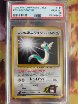 Pokemon Card Erika's Dratini Leaders Stadium Japanese Gym heroes 1998 PSA 10 - Image 2