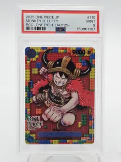 MONKEY D. LUFFY 2025 ONE PIECE DAY'25 #P-110 PROMO JP PSA 9 B Q6095 - Image 1