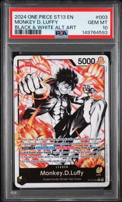 2024 ONE PIECE ULTRA DECK ST13-THE THREE BROTHERS #003 MONKEY D. LUFFY PSA 10 - Image 1