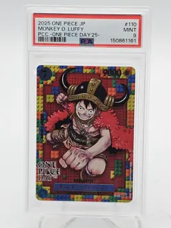 MONKEY D. LUFFY 2025 ONE PIECE DAY'25 #P-110 PROMO JP PSA 9 A Q6095 - Image 1