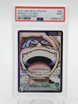 MONKEY D. LUFFY 2024 ONE PIECE OP09 #061 ALTERNATE ART LEADER PSA 9 Q6095 - Image 1