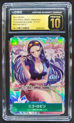 2025 ONE PIECE JP NICO ROBIN PROMO P-111 MINI-TIN VOL.2 CGC 10 PRISTINE P PT - Image 1