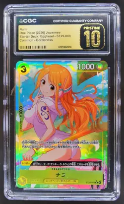 2026 ONE PIECE JP NAMI EGGHEAD BORDERLESS ST29-008 CGC 10 PRISTINE B RC7 - Image 1