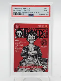 MONKEY D. LUFFY 2025 ONE PIECE VOL.20 #014 JP SUPER RARE SR PSA 9 C Q6095 - Image 1