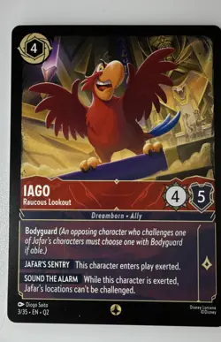 Disney Lorcana Iago Raucous 03/35 Illumineer’s Quest: Palace Heist Near Mint TCG - Image 1