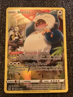 Snorlax Holo Trainer Gallery TG10/TG30 Full Art Lost Origin Pokemon Card - Image 1