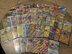 Pokemon TCG V, ex, Mega Ultra Rare Double Rare 70+ Card Lot All Mint/Near Mint - Image 1