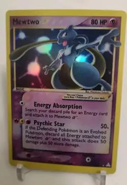 *Custom-made* High Quality, Mewtwo Goldstar"Display Card" - Image 2