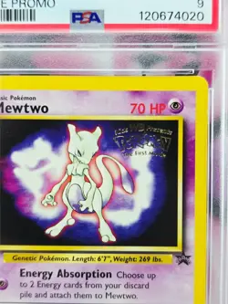 1999 Pokemon Movie Black Star Promo #3 Mewtwo PSA 9 MINT Ships Fast!!! - Image 2