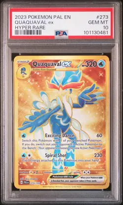 2023 POKEMON PAL EN-PALDEA EVOLVED HYPER RARE #273 QUAQUAVAL EX PSA 10 - Image 1