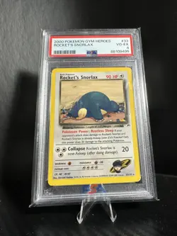 PSA 4 EX-MT Pokemon Rocket's Snorlax Gym Heroes Rare Unlimited #33 2000 - Image 2
