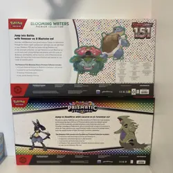 POKEMON PRISMATIC LUCARIO & TYRANITAR + 151 BLOOMING WATERS COLLECTION BOX LOT - Image 2