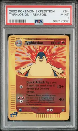 2002 Pokemon Expedition Typhlosion Reverse Holo Foil #64 PSA 9 Vintage - Image 1